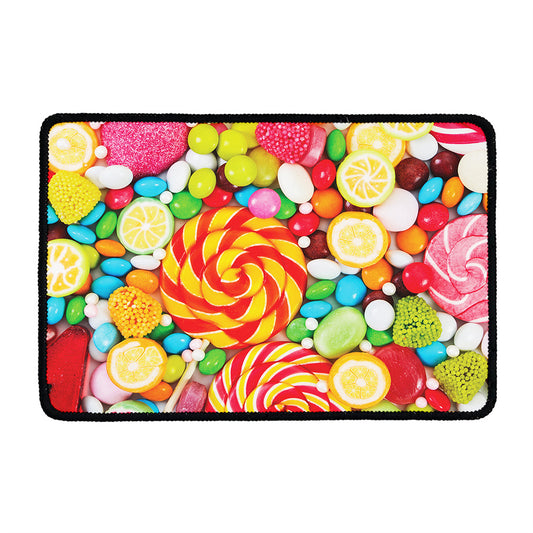 Colorful Lollipop And Candy Print Kitchen Mat