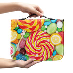 Colorful Lollipop And Candy Print Leather Bible Cover