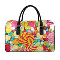 Colorful Lollipop And Candy Print Leather Duffel Bag