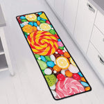 Colorful Lollipop And Candy Print Long Kitchen Mat