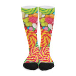 Colorful Lollipop And Candy Print Long Socks