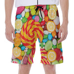 Colorful Lollipop And Candy Print Men's Beach Shorts