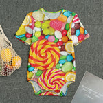 Colorful Lollipop And Candy Print Men's Bodysuit