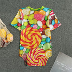 Colorful Lollipop And Candy Print Men's Bodysuit