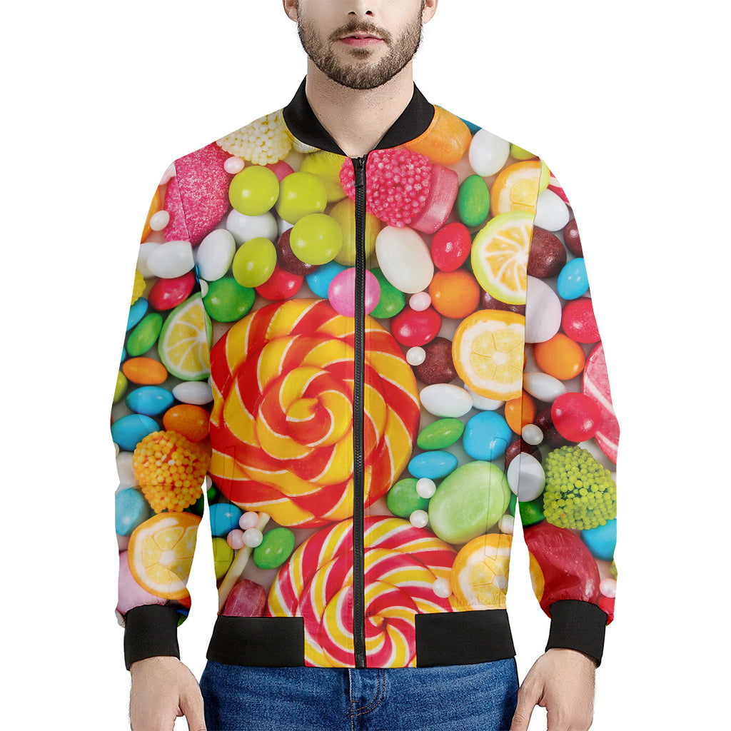 Colorful Lollipop And Candy Print Men's Bomber Jacket