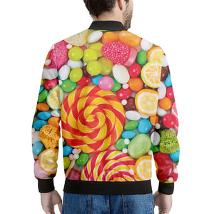 Colorful Lollipop And Candy Print Men's Bomber Jacket