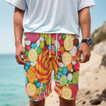 Colorful Lollipop And Candy Print Men's Cargo Shorts