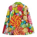 Colorful Lollipop And Candy Print Men's Cotton Blazer