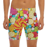 Colorful Lollipop And Candy Print Men's Long Boxer Briefs