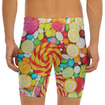 Colorful Lollipop And Candy Print Men's Long Boxer Briefs