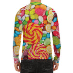Colorful Lollipop And Candy Print Men's Long Sleeve Rash Guard