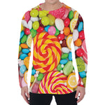 Colorful Lollipop And Candy Print Men's Long Sleeve T-Shirt