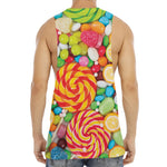 Colorful Lollipop And Candy Print Men's Muscle Tank Top