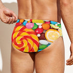 Colorful Lollipop And Candy Print Men's Swim Briefs
