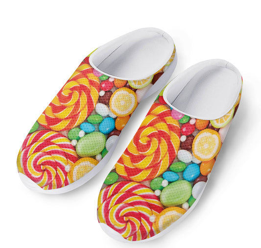Colorful Lollipop And Candy Print Mesh Casual Shoes