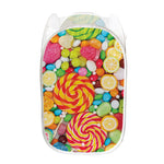 Colorful Lollipop And Candy Print Mesh Laundry Hamper