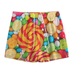 Colorful Lollipop And Candy Print Mesh Shorts