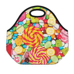 Colorful Lollipop And Candy Print Neoprene Lunch Bag