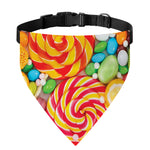 Colorful Lollipop And Candy Print Over The Collar Dog Bandana