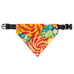 Colorful Lollipop And Candy Print Over The Collar Dog Bandana