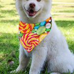 Colorful Lollipop And Candy Print Over The Collar Dog Bandana