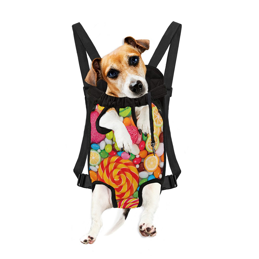 Colorful Lollipop And Candy Print Pet Carrier Backpack