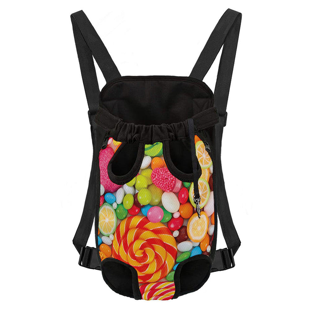 Colorful Lollipop And Candy Print Pet Carrier Backpack