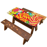 Colorful Lollipop And Candy Print Picnic Table Cover