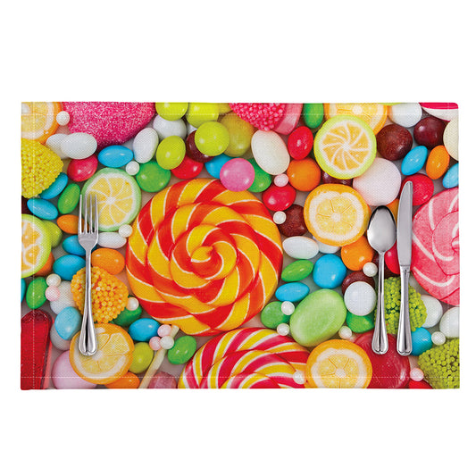 Colorful Lollipop And Candy Print Placemat