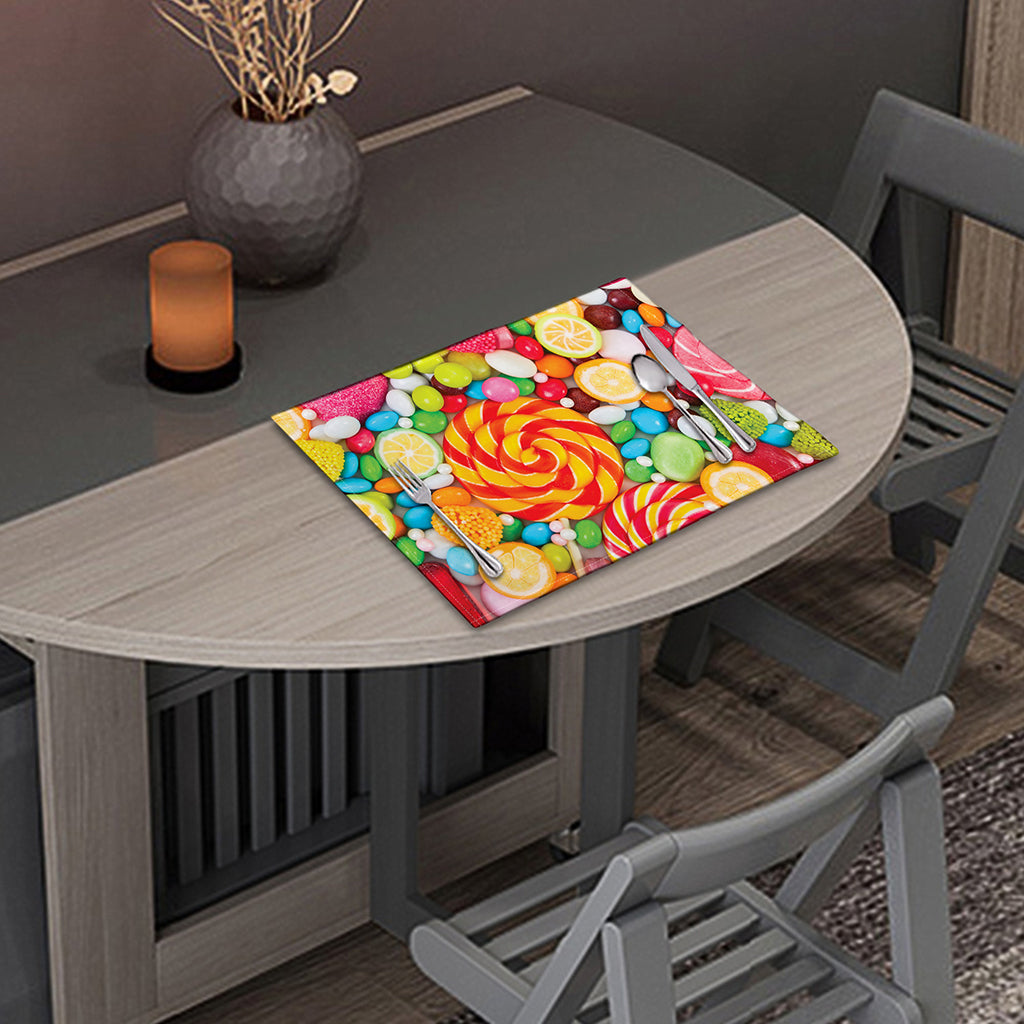 Colorful Lollipop And Candy Print Placemat