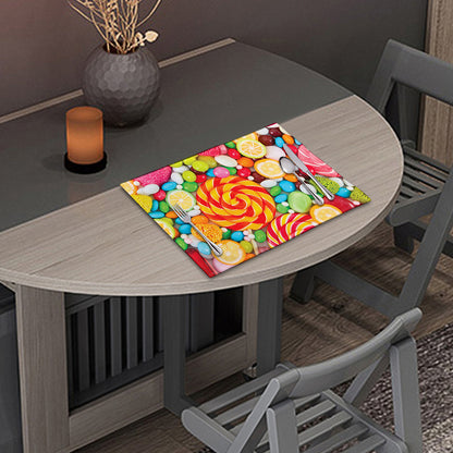 Colorful Lollipop And Candy Print Placemat