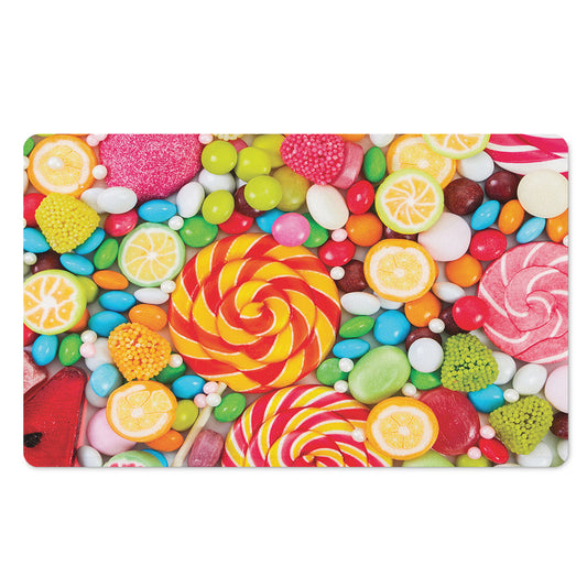 Colorful Lollipop And Candy Print Polyester Doormat