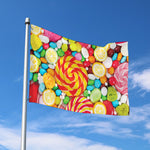 Colorful Lollipop And Candy Print Polyester Flag