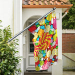 Colorful Lollipop And Candy Print Polyester Flag