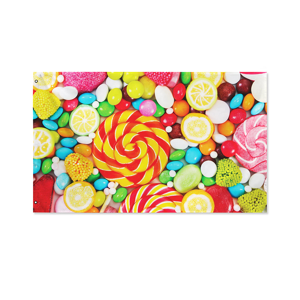 Colorful Lollipop And Candy Print Polyester Flag