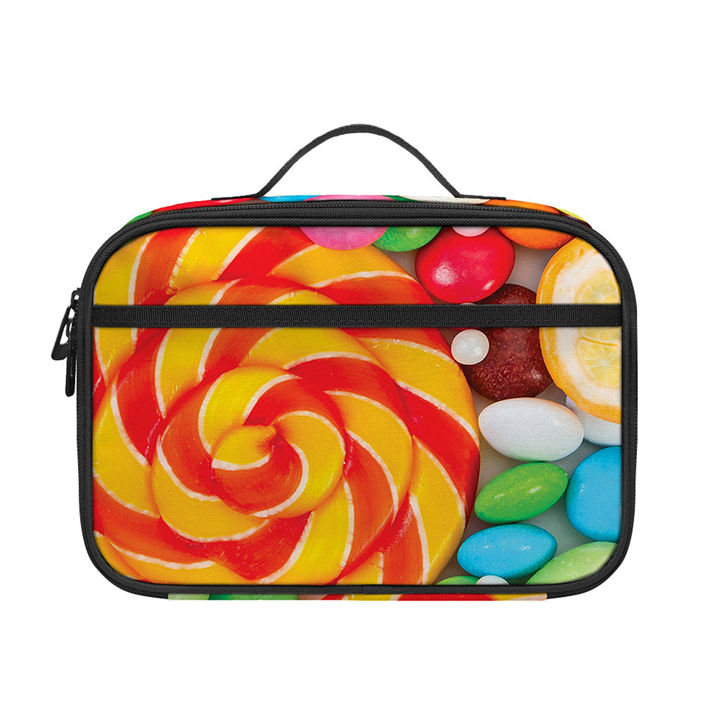Colorful Lollipop And Candy Print Portable Lunch Bag