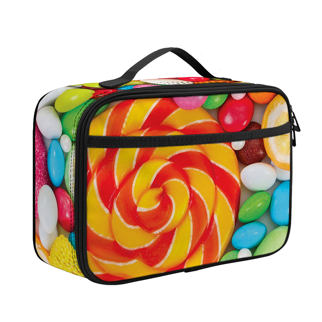 Colorful Lollipop And Candy Print Portable Lunch Bag