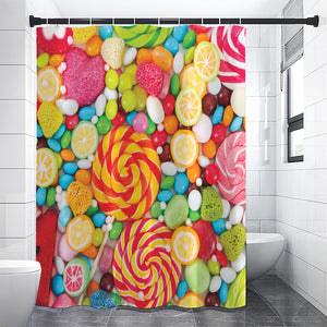 Colorful Lollipop And Candy Print Premium Shower Curtain