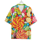 Colorful Lollipop And Candy Print Rayon Hawaiian Shirt