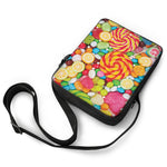 Colorful Lollipop And Candy Print Rectangular Crossbody Bag