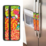 Colorful Lollipop And Candy Print Refrigerator Handle Covers
