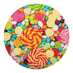 Colorful Lollipop And Candy Print Round Blanket