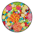 Colorful Lollipop And Candy Print Round Floor Mat