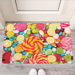 Colorful Lollipop And Candy Print Rubber Doormat