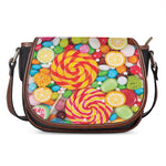 Colorful Lollipop And Candy Print Saddle Bag