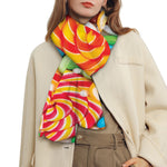Colorful Lollipop And Candy Print Scarf