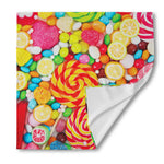 Colorful Lollipop And Candy Print Silk Bandana