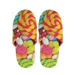 Colorful Lollipop And Candy Print Slippers