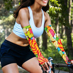 Colorful Lollipop And Candy Print Sun Protection Arm Sleeves