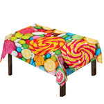 Colorful Lollipop And Candy Print Tablecloth